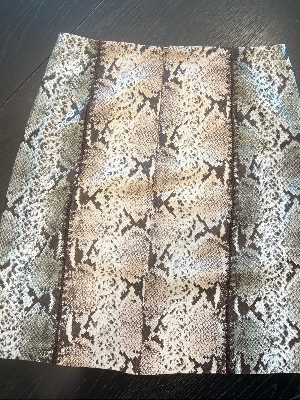 Etcetera Snake Print Mini Skirt in Beige and Brown for Fall